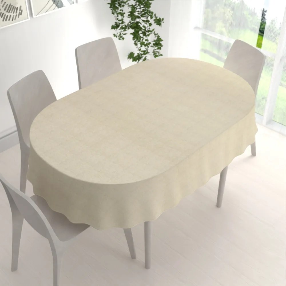 Biante Dekoračný oválny obrus PML-119 Svetlá režná 120x180 cm