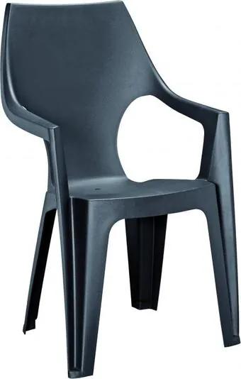 ALLIBERT DANTE záhradná stolička s vysokým operadlom, 57 x 57 x 89 cm, grafit 17187057