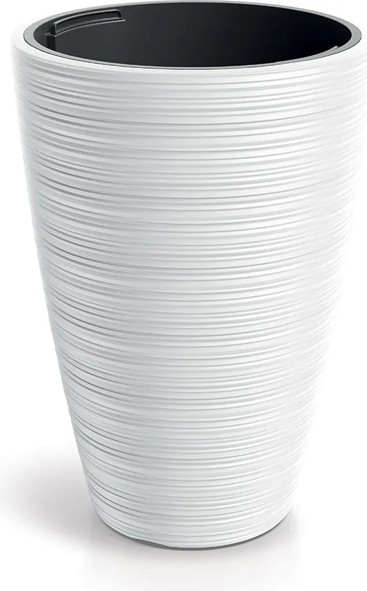 Plastový květináč Venas Round bílý II
