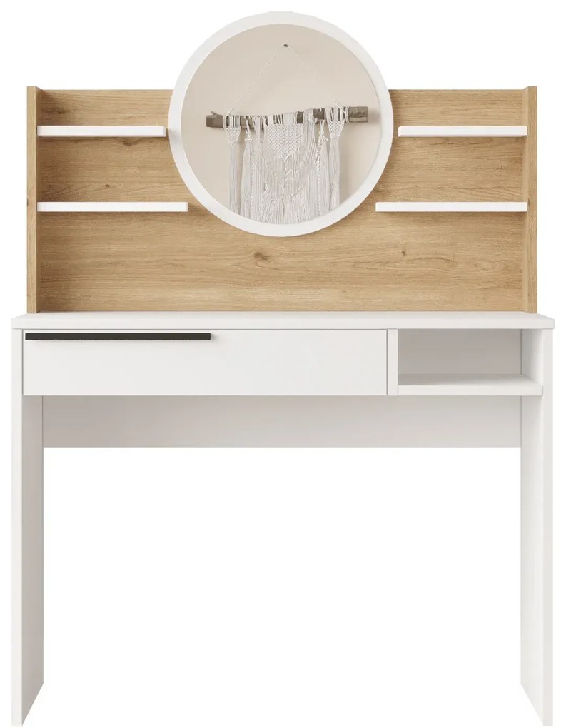 Toaletný stolík Houseland Ainaly dub Castello/biely