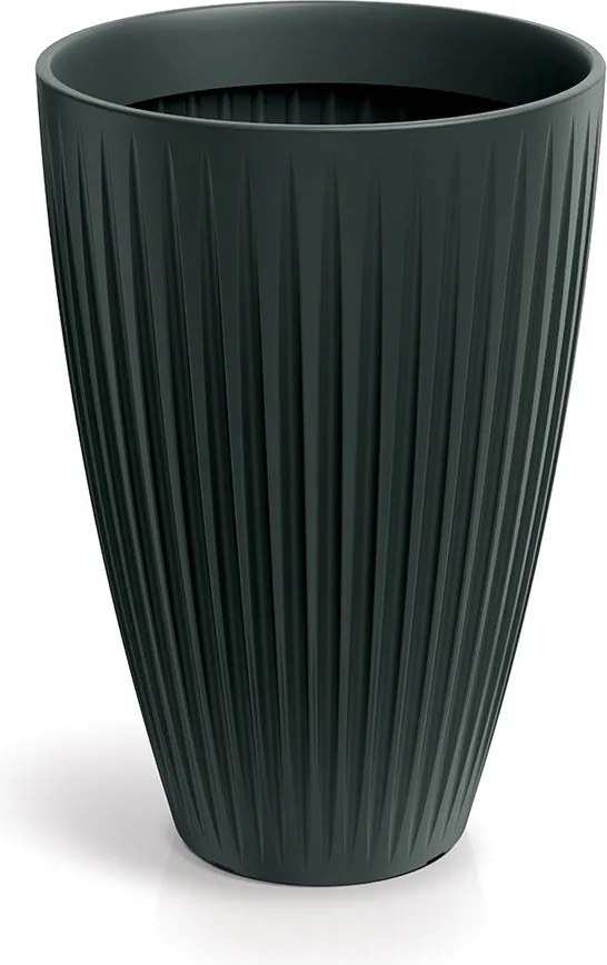 Vysoký kvetináč LATIE ROUND II 40 cm antracitový
