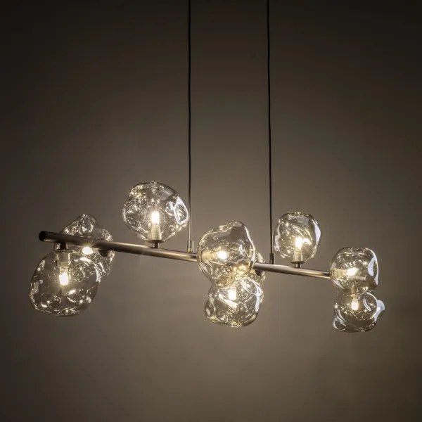 Závesný luster LAVA 9xG9/8W/230V bronzový/dymovo-béžový