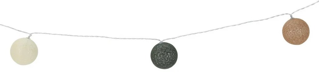 Svetelná LED reťaz Raffia, 360 cm, 12 gulí pr. 6 cm, časovač