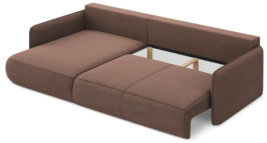 Ružová rozkladacia/s úložným priestorom rohová pohovka (ľavý roh) Nanea – Makamii