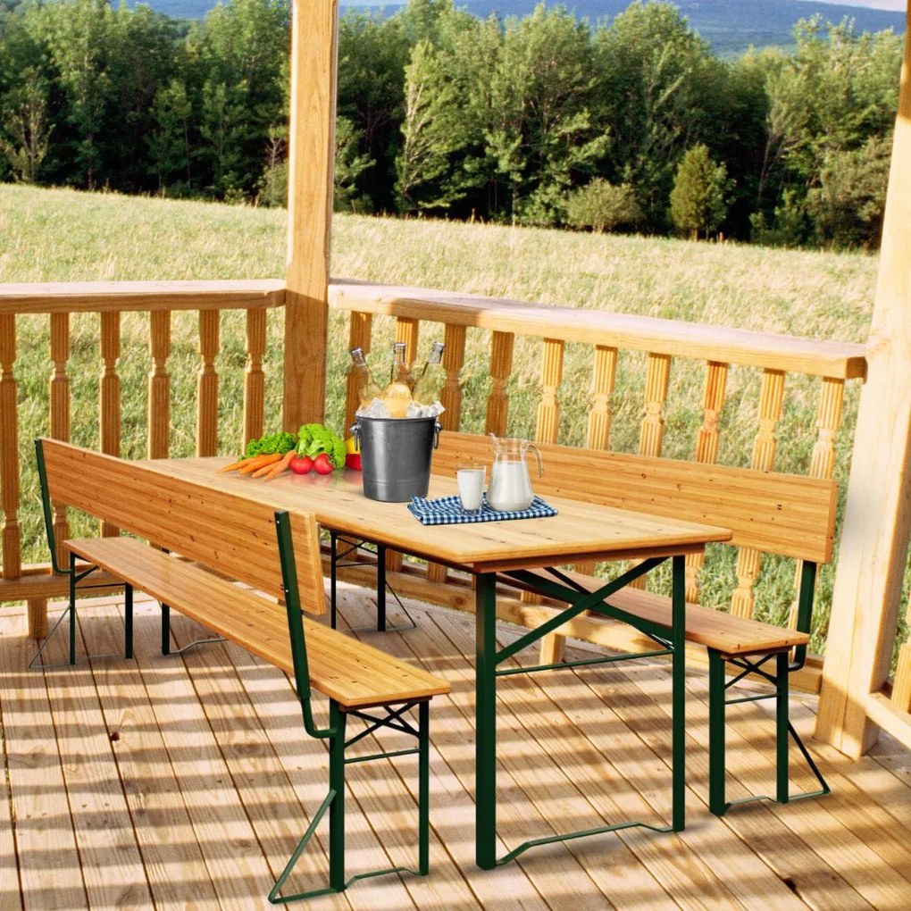 Pivný set PRAKTIK s operadlami, 170cm, hnedá Jurhan