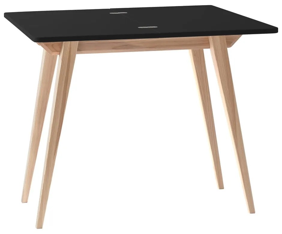 Rozkladací jedálenský stôl s prídavnou doskou s čiernou doskou 90x45 cm Envelope – Ragaba