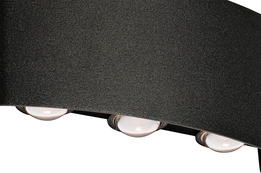 Vonkajšia nástenná lampa čierna vrátane LED 6-svetlo IP54 - Silly