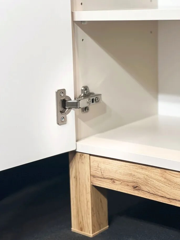 Kúpeľňová zostava Bali Nature s doskou a skrinkami 80 cm kašmírová/dub wotan