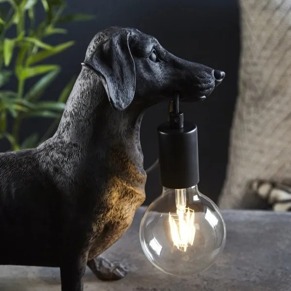 Endon 101188 - Stolná lampa DACHSHUND 1xE27/10W/230V čierna