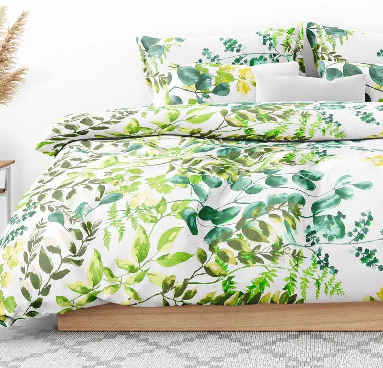 Goldea bavlnené posteľné obliečky - eukalyptus 200 x 200 a 2ks 70 x 90 cm