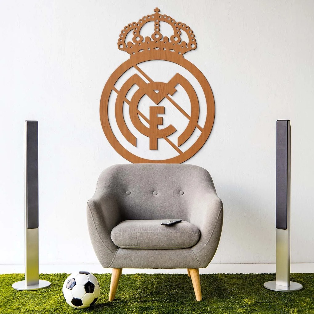 DUBLEZ | Drevená dekorácia na stenu - FC Real Madrid | Obraz