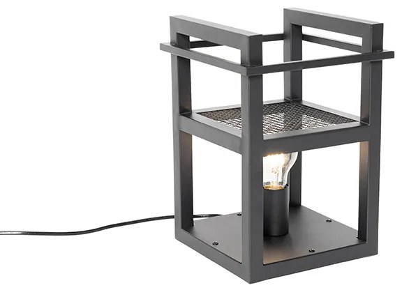 Priemyselná stolná lampa čierna - Cage Rack