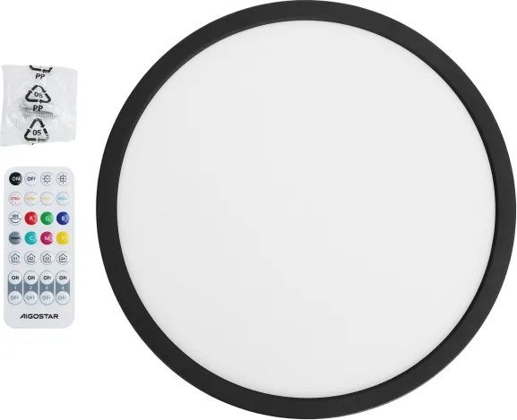 Brilagi - LED RGBW stmievateľné stropné svietidlo VIBE LED/24W/230V 3000-6500K čierne +s diaľkovým ovládaním