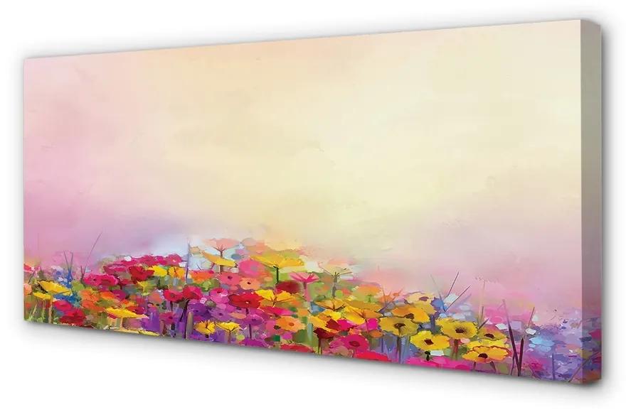 Obraz canvas Obrázok kvety neba 140x70 cm