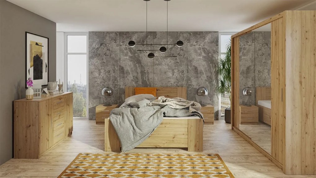 Spálňa Kler VI, Farby: biela / biely + ekokoža soft 020 pik