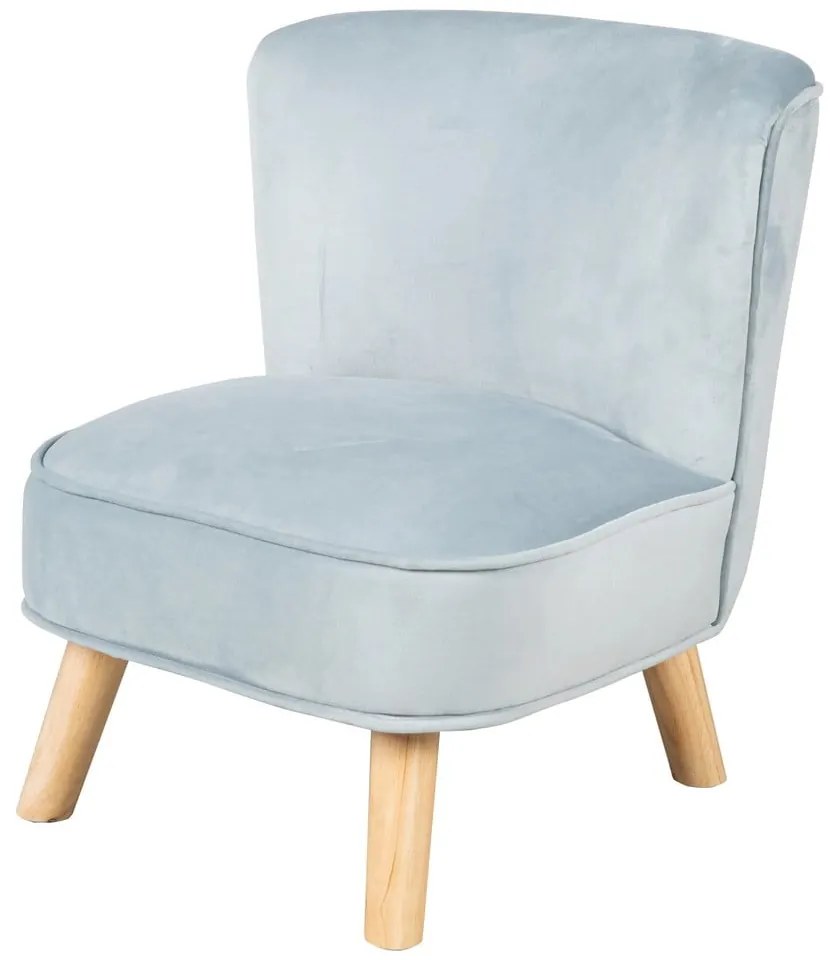 Svetlomodré zamatové detské kresielko Lil Sofa – Roba