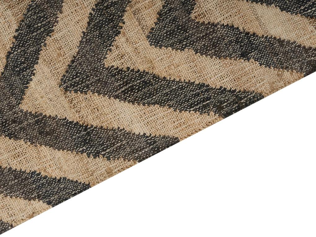 Jutový koberec 160 x 230 cm béžová/čierna DEDEPINARI Beliani