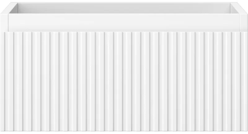 Mexen Rivel, kúpeľňová skrinka pod umývadlo 50 cm, 1 zásuvka, drážkovaná, biela matná, 91A20-05023-1-BF01