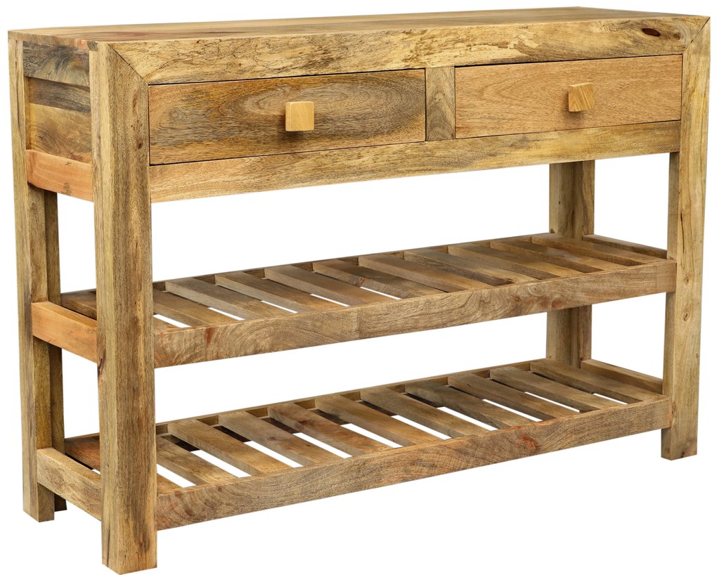 furniture-nabytek.cz - Konzolový stolek se šuplíky 110x76x35 z masivu mango