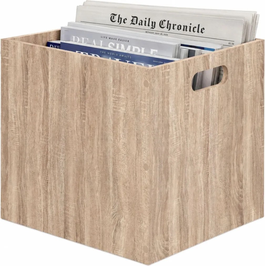 Úložný box Wood, 31x31x31 cm, hnedá