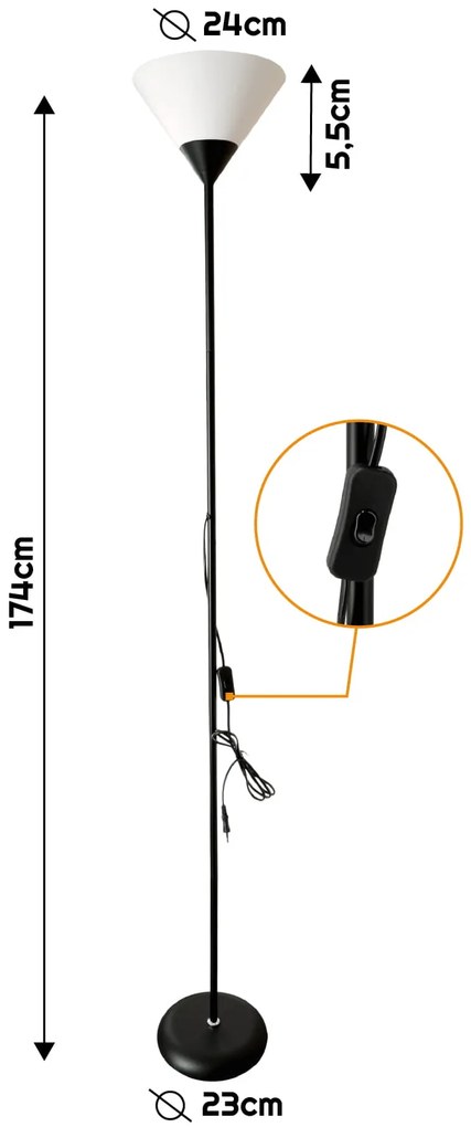 BERGE LED stojacia lampa Valletta 1xE27
