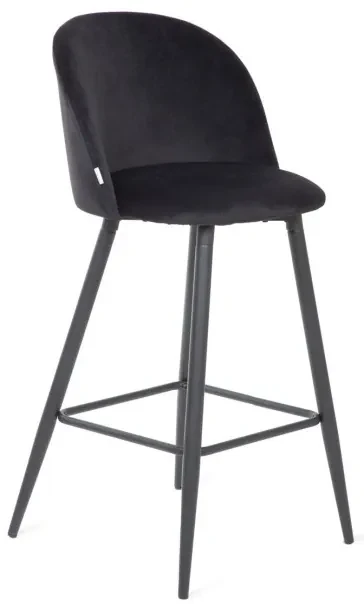 Barová stolička INU zamatová, čierna 837581