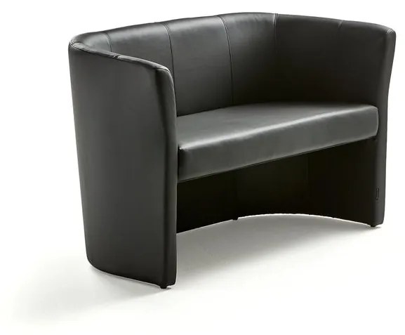 Pohovka CLOSE, 2 miestna, čierna koženka