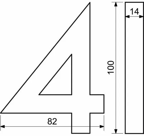 Hliníkové číslo 5 3D brúsený povrch RN.100LV.5.AL.3D