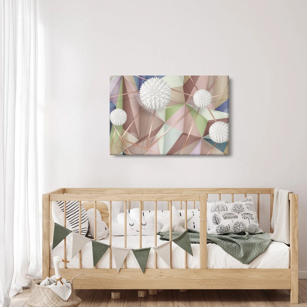 Obraz - 3D Abstrakcia v pastelových farbách (90x60 cm)