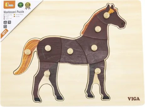 Drevené puzzle s úchytmi Viga 44607 kôň