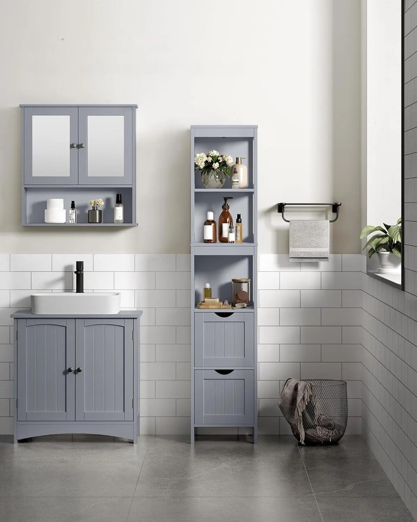 Kúpeľňová skrinka VASAGLE UMPLE sivá