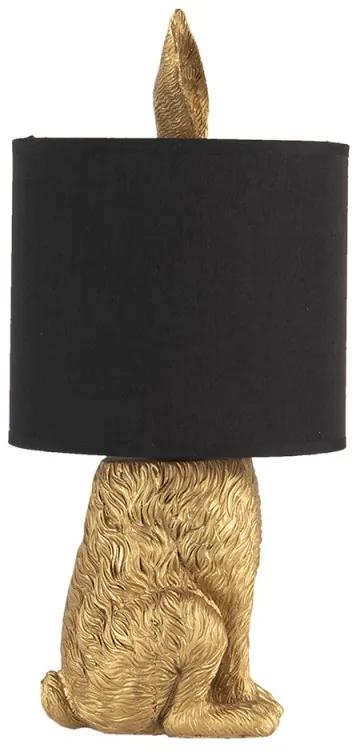 Zlatá stolná lampa v dizajne králika s čiernym tienidlom Rabbi – Ø20*45 cm E27/max 1*60W