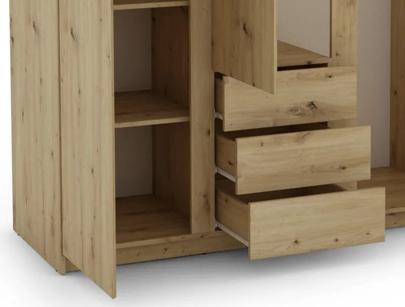 Šatníková skriňa Carlos, dub artisan, 152 cm