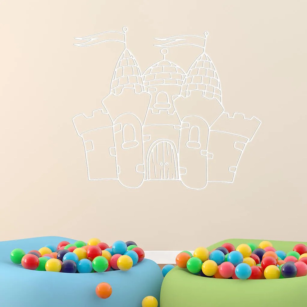 Veselá Stena Samolepka Hrad Farba: hnědá, Veľkosť: 40 x 35 cm