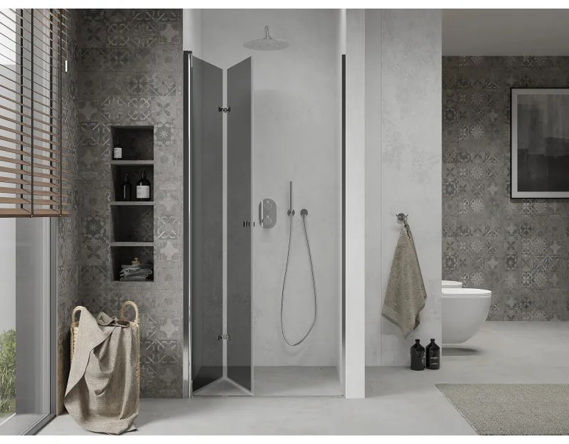 Mexen Lima, skladacie sprchové dvere do otvoru 100 x 190 cm, 6mm šedé sklo, chrómový profil, 856-100-000-01-40