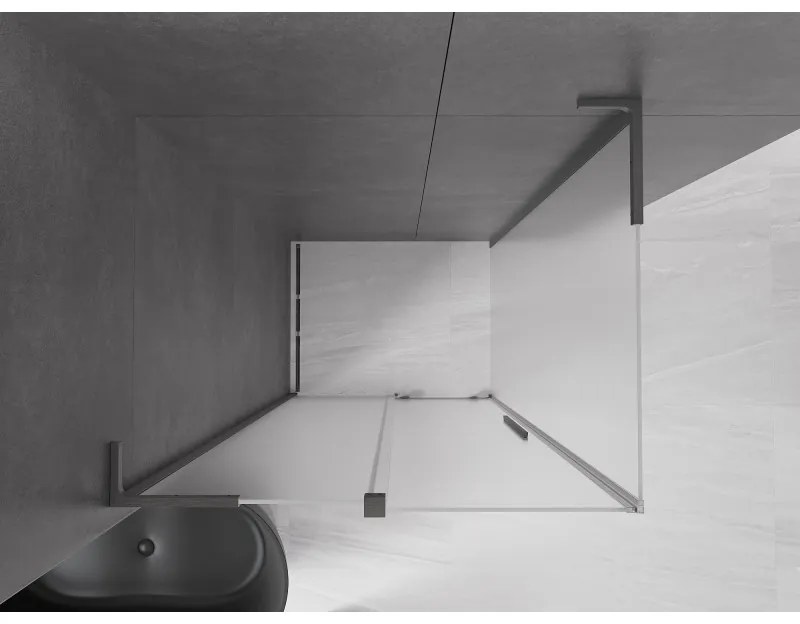 Mexen Velar L, sprchový kút s posuvnými dverami 100 x 85 cm, 8mm sklo námraza, grafit brúsený, 871-100-085-33-66