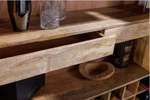 Komoda/Bar 48109 Bailey 95cm Drevo Mango Bielené  - Komfort-nábytok