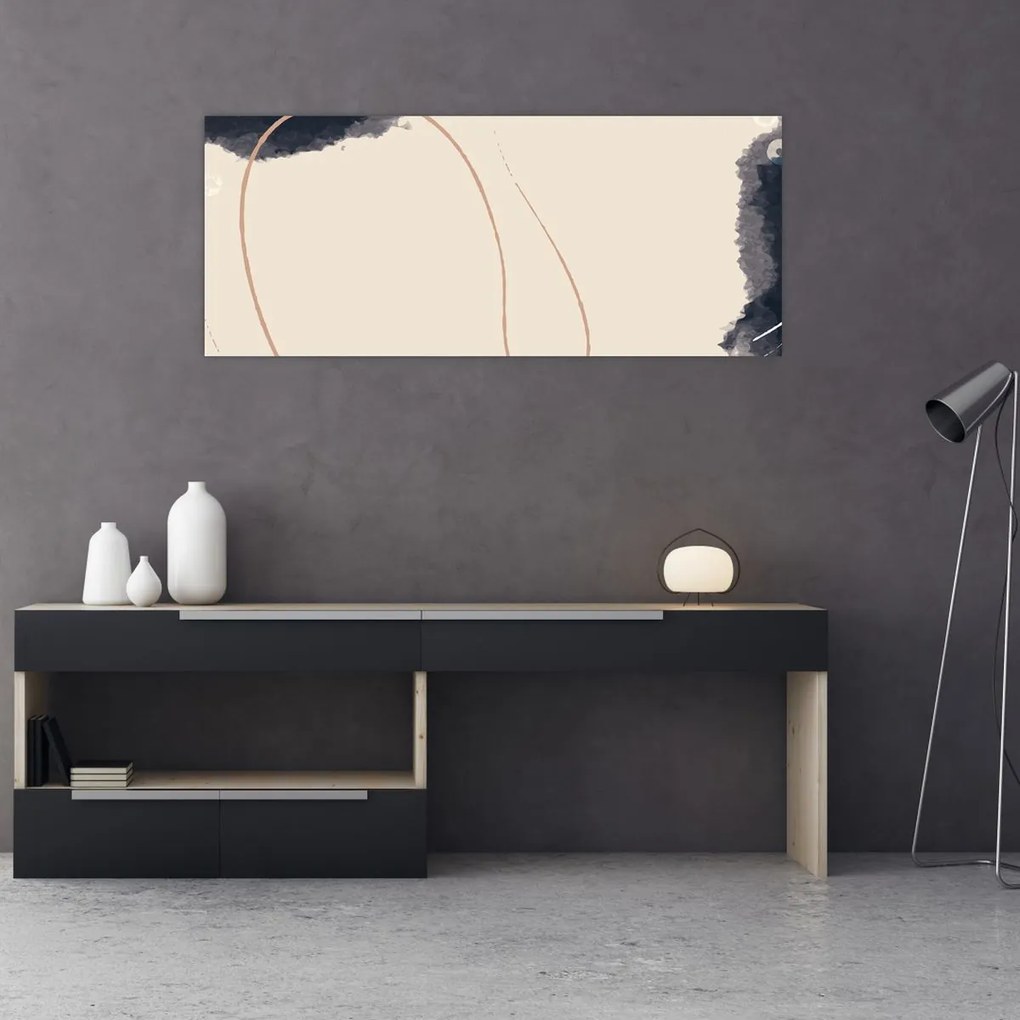 Obraz - Béžová abstrakcia (120x50 cm)