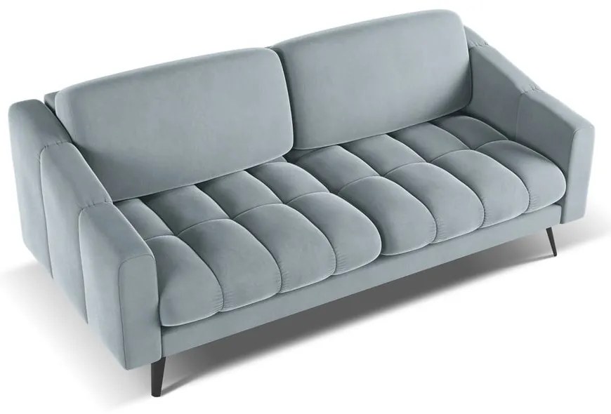 Svetlomodrá zamatová pohovka 202 cm Nalu – Makamii