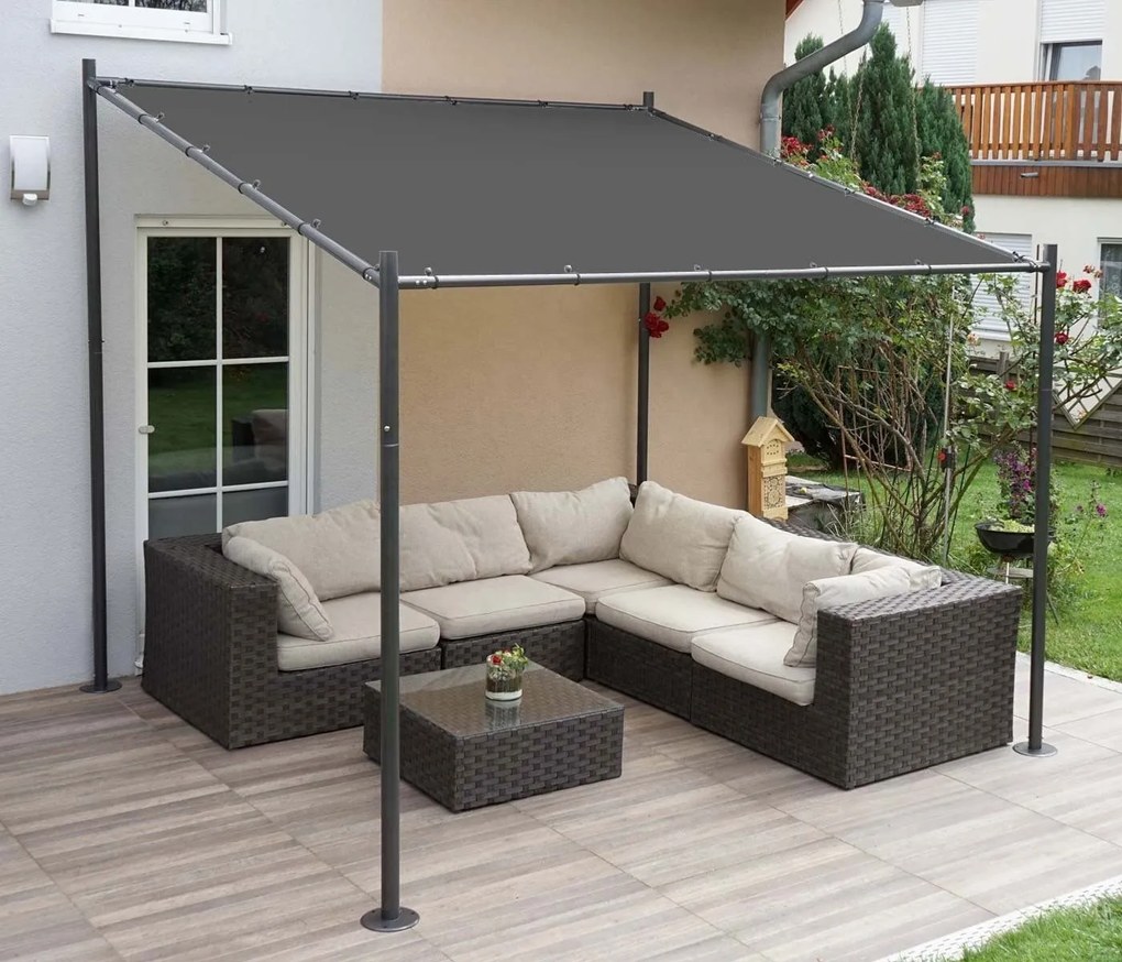 Zahradní pergola Lowa 3x3 m šedá/černá