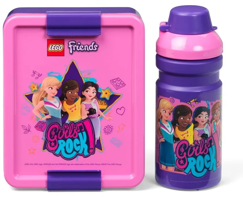 Set fľaše na vodu a boxu na desiatu LEGO® Friends Girls Rock
