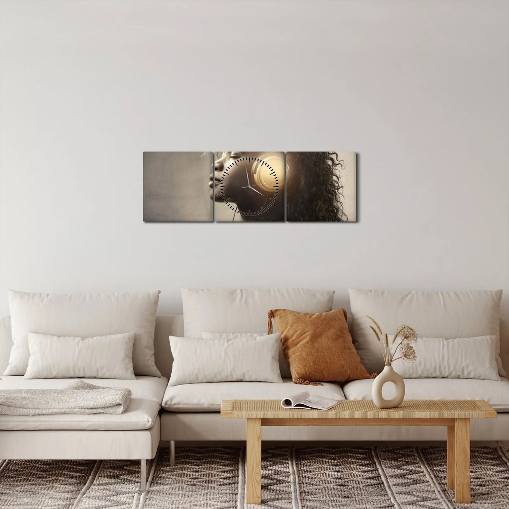Obraz - Sila hudby (s hodinami) (90x30 cm)