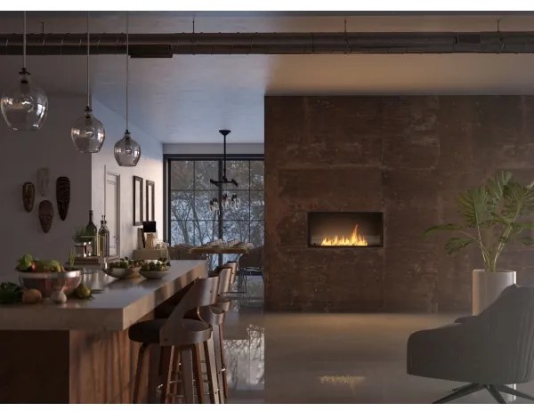 InFire - Vstavaný BIO krb 49,4x104,4 cm 6kW čierna