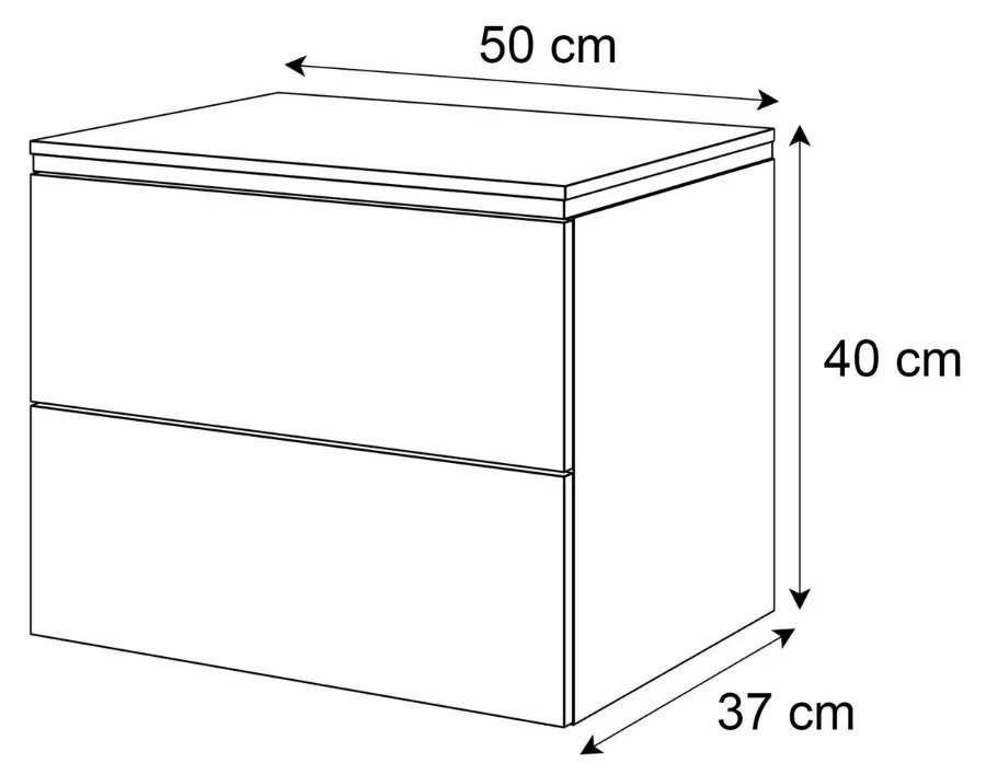 ZÁVESNÝ NOČNÝ STOLÍK NESSIE 2 BIELY LESK + ZLATÝ LED