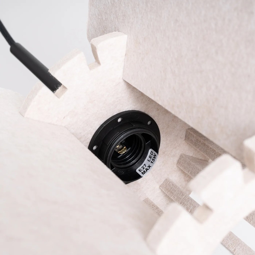 Závesné svietidlo Mula, 1x béžové plstené tienidlo, (fi 45cm)