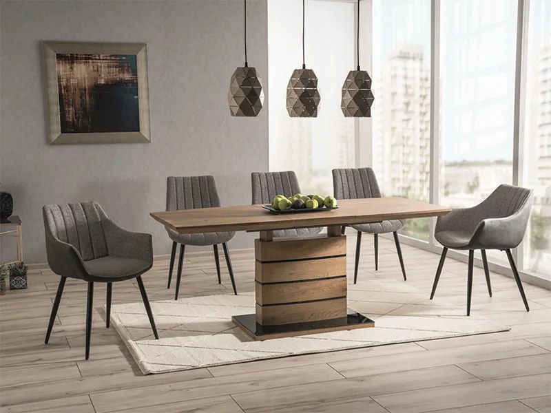 Rozkladací jedálenský stôl Daro 140-180x80- dub