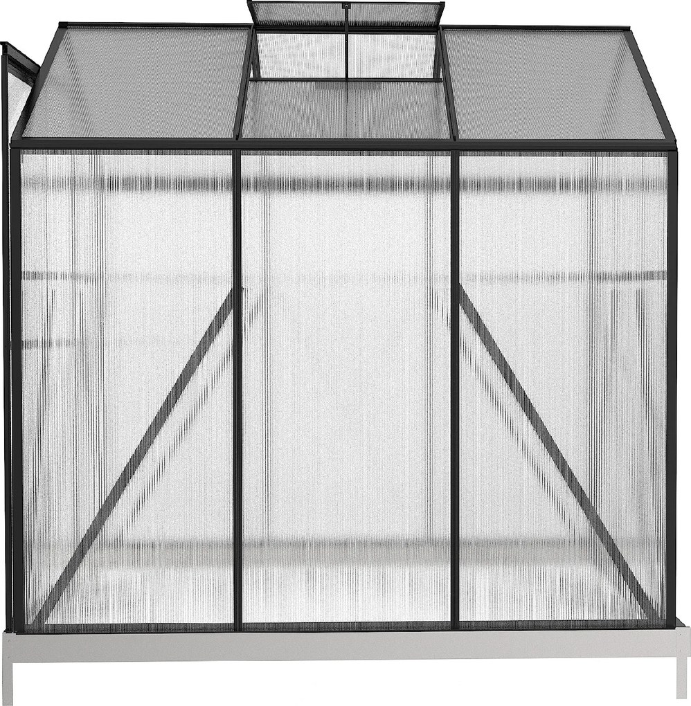 Skleník so základňou BestBerg BBGH-606B / 3,61 m² / 190 × 190 × 194 cm / čierna