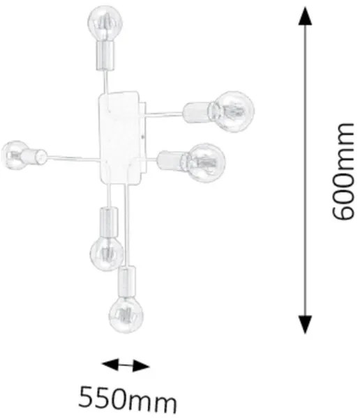 Rabalux 2103 - Luster prisadený LANNY 6xE27/15W/230V