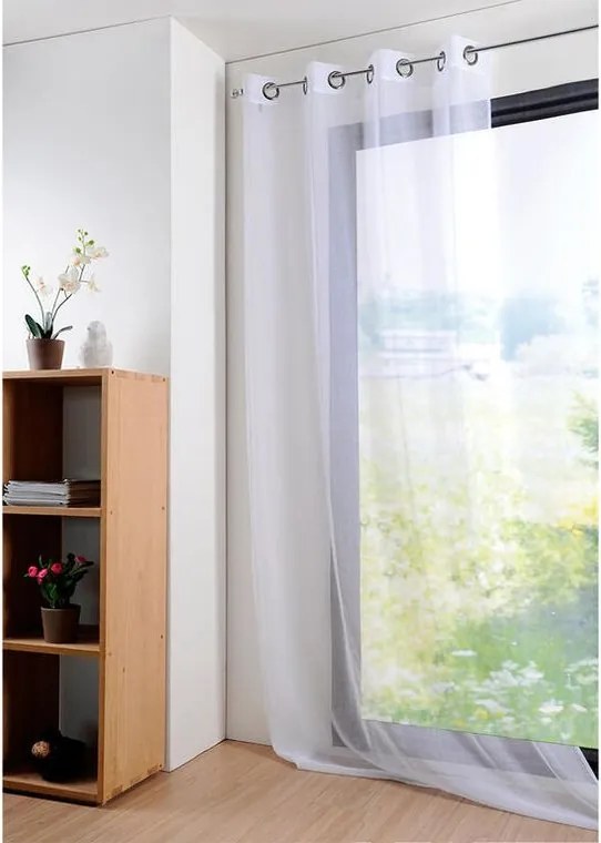 Farebná záclona MONNA biela 135 x 260 cm sada 2 ks