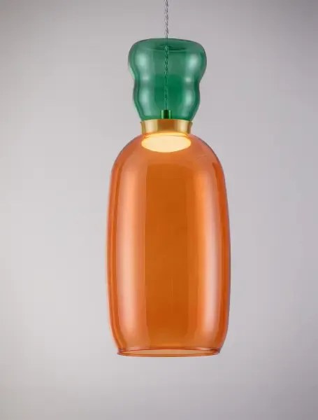 LED zlato-oranžový dizajnový luster Pluma